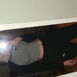 Black and gray crop top baseball tee